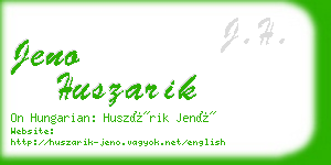 jeno huszarik business card